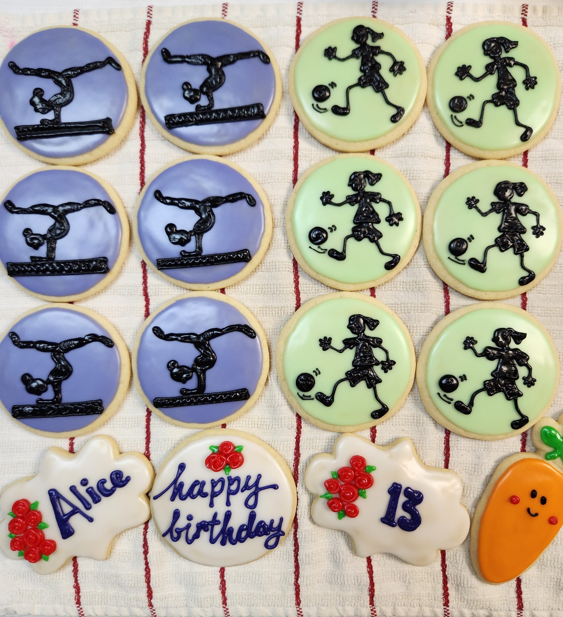 Personalized sports birthday cookies